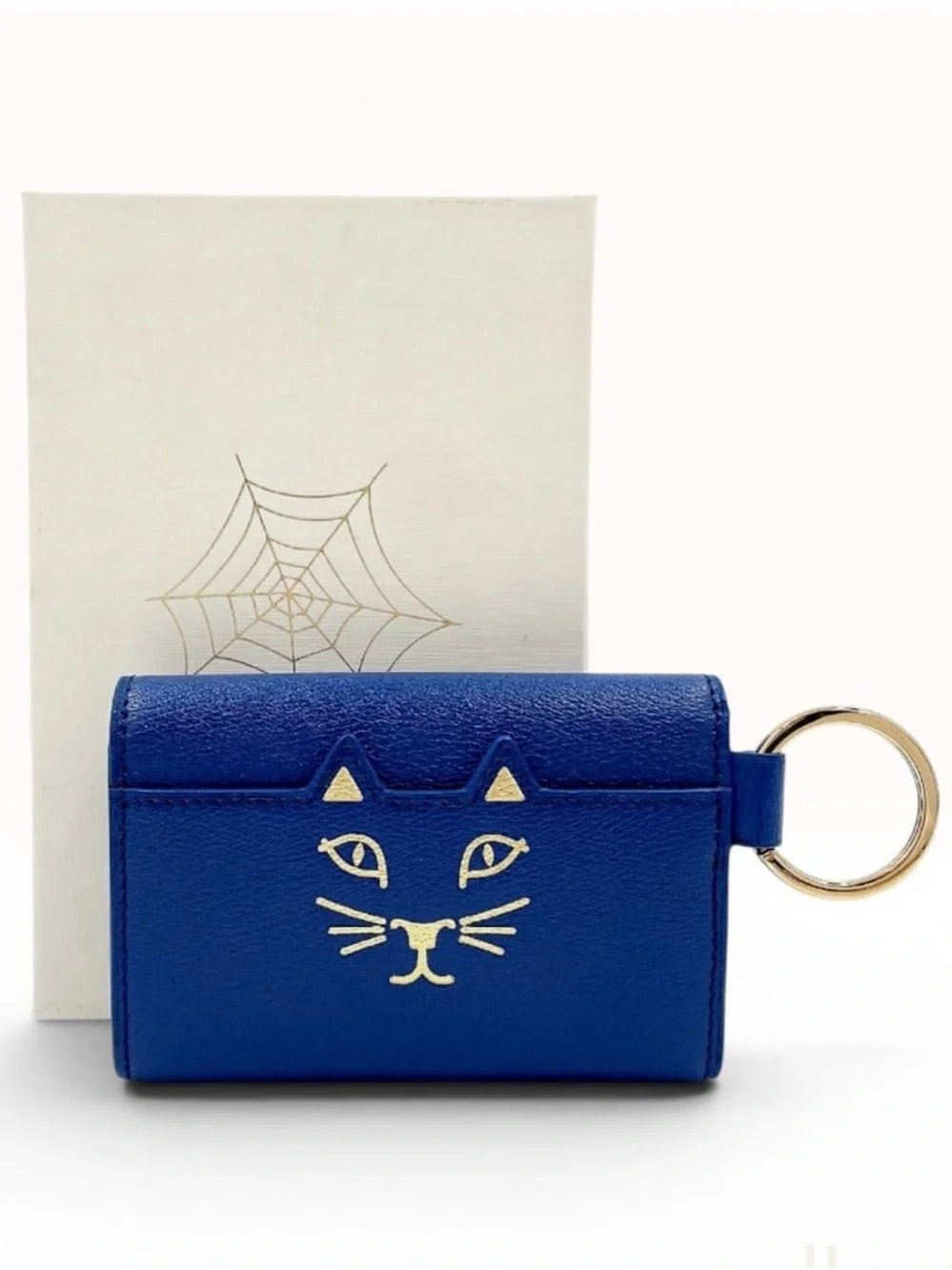Charlotte Olympia rare ‘feline’ keychain purse Retails $325 cobalt blue